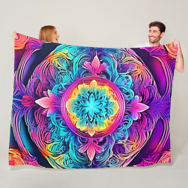 Lebhafter Mandala Spirit Fleecedecke (Beispiel)