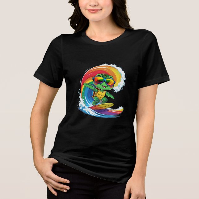 Lebhafter Meeresschildkröten-T - Shirt - Unisex Co (Vorderseite)