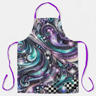 Lebhafter Metallic Paisley Pink Lila Aquamarin Blu Schürze