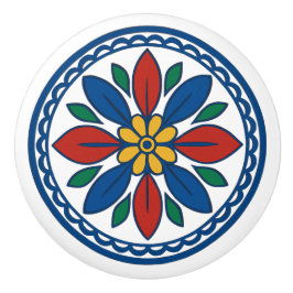 Lebhafter Mexican Talavera Floral Keramik Knob Keramikknauf