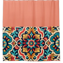 Lebhafter mexikanischer Cantaro Design Duschvorhan