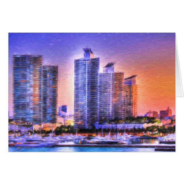 Lebhafter Miami Skyline Sunrise (Vorderseite (Horizontal))