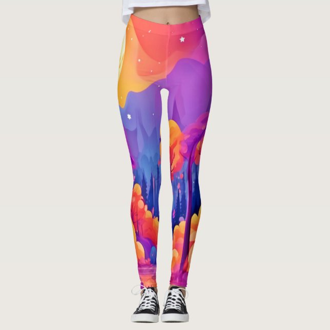 Lebhafter Moonlit-Wald Leggings (Vorderseite)