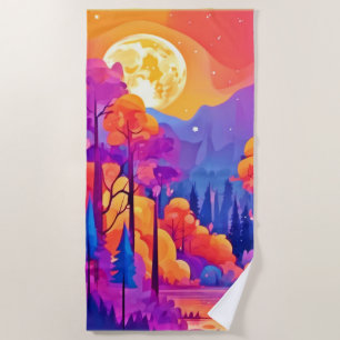 Lebhafter Moonlit-Wald Strandtuch