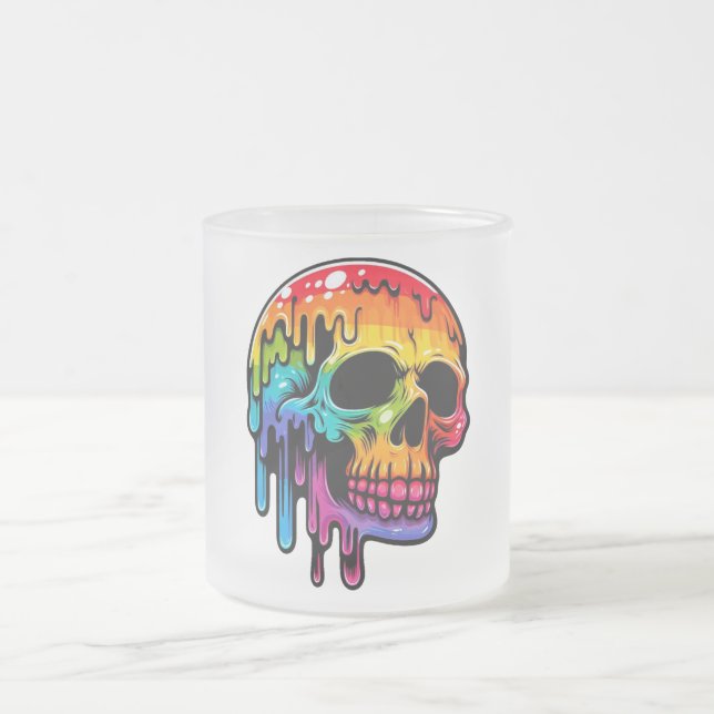 Lebhafter Multicolor Skull Mattglastasse (Mittel)
