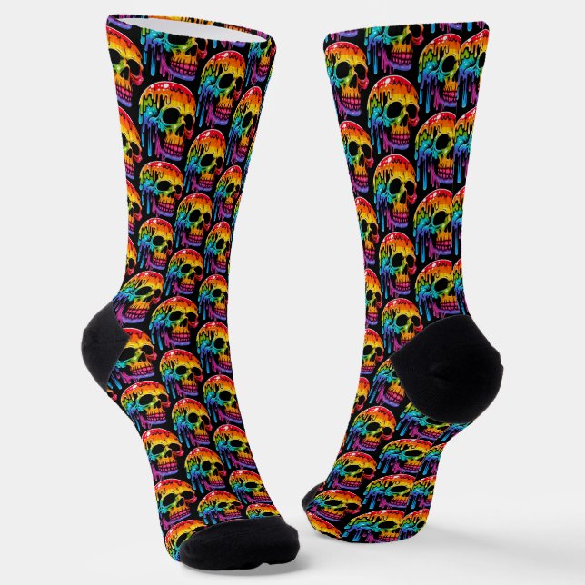 Lebhafter Multicolor Skull Socken (Gewinkelt)