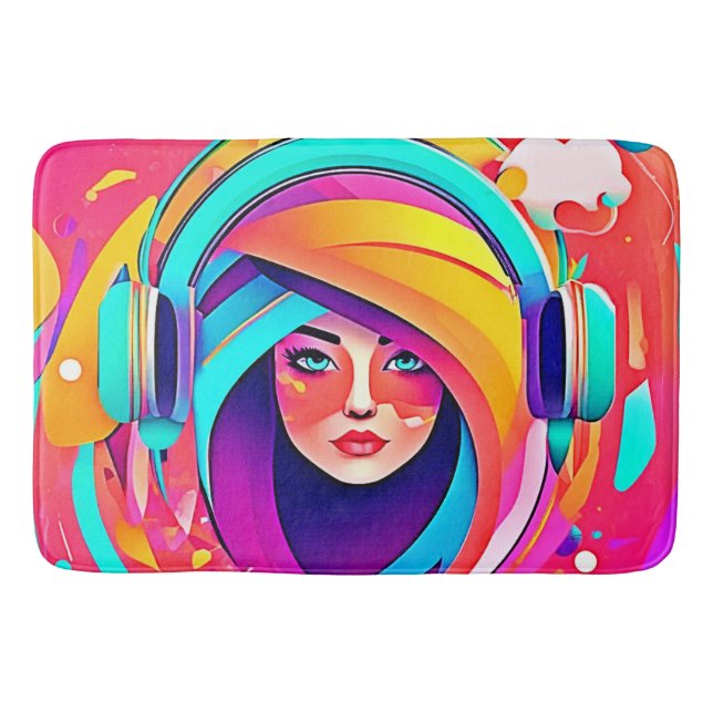 Lebhafter Musikfluss Badematte (Vorderseite)