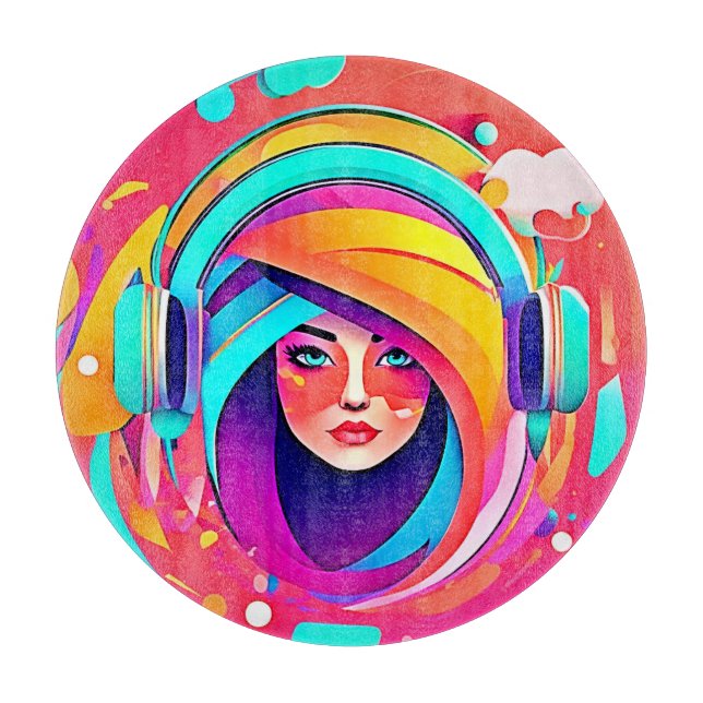 Lebhafter Musikfluss Schneidebrett (Vorderseite)