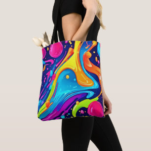 Lebhafter Neon Abstrakt Art Splash Tasche