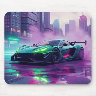 Lebhafter Neon Hyper Car Mousepad