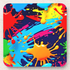 Lebhafter Neon Paint in flüssigem Ausdruck Getränkeuntersetzer