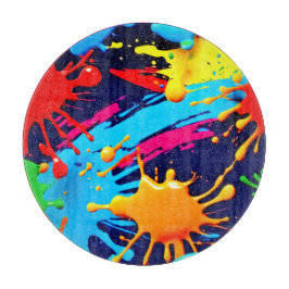 Lebhafter Neon Paint in flüssigem Ausdruck Schneidebrett