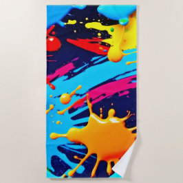Lebhafter Neon Paint in flüssigem Ausdruck Strandtuch