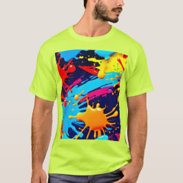 Lebhafter Neon Paint in flüssigem Ausdruck T-Shirt