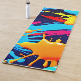 Lebhafter Neon Paint in flüssigem Ausdruck Yogamatte