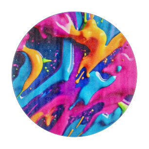 Lebhafter Neon Paint Spritzer Abstrakt Schneidebrett