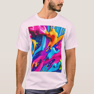 Lebhafter Neon Paint Spritzer Abstrakt T-Shirt