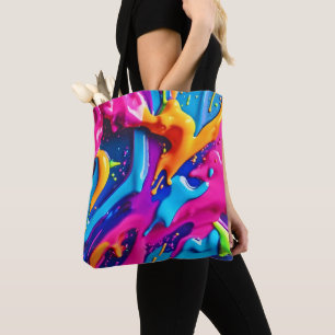 Lebhafter Neon Paint Spritzer Abstrakt Tasche