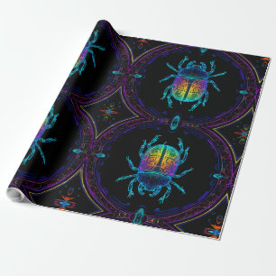 Lebhafter Neon Scarab Geschenkpapier
