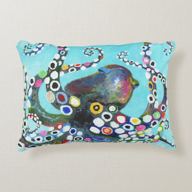 Lebhafter Oktopus: AcrylIllustration Dekokissen (Vorderseite)