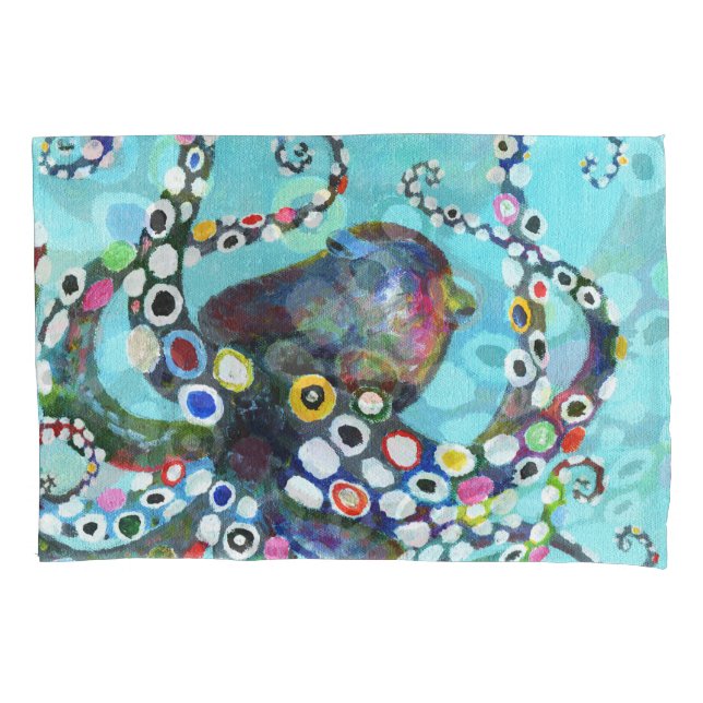 Lebhafter Oktopus: AcrylIllustration Kissenbezug (Vorderseite)