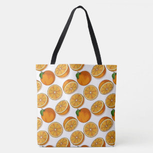 Lebhafter Orange Fruit Citrus Pop Nahtloses Muster Tasche