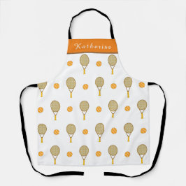 Lebhafter Orange Tennis Fun Personalisiert Player  Schürze