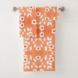 Lebhafter Orange und Peach Badhandtuch Set