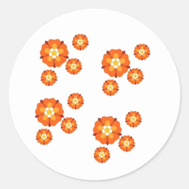 Lebhafter orangefarbener Aufkleber (Vorderseite)