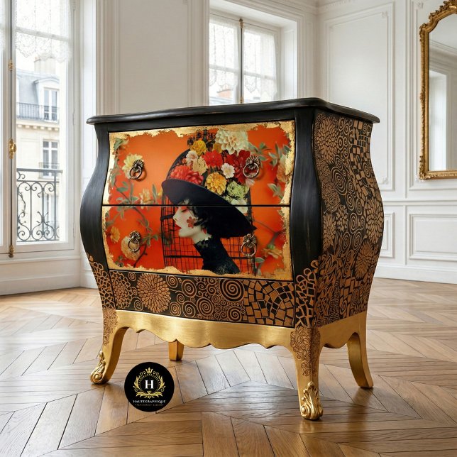 Lebhafter orangefarbener Blumenhut Seidenpapier (Von Creator hochgeladen)