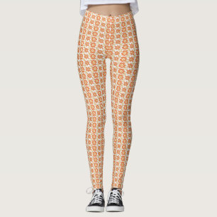 Lebhafter orangefarbener und weißgestrichener Hint Leggings
