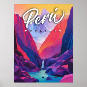 Lebhafter Peru-Berg: Eine zeitgenössische Reise Poster