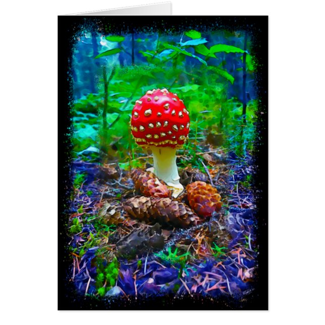 Lebhafter Pilz - 5 Zoll x 7 Zoll Kunstkarte (Vorne)