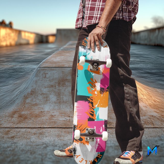 Lebhafter Pinselstrich Abstrakt - Live to Ride Skateboard (Von Creator hochgeladen)