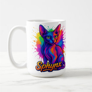 Lebhafter Pop Art Sphynx Cat - Farbenfroh Modern Kaffeetasse