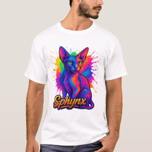 Lebhafter Pop Art Sphynx Cat - Farbenfroh Modern T-Shirt