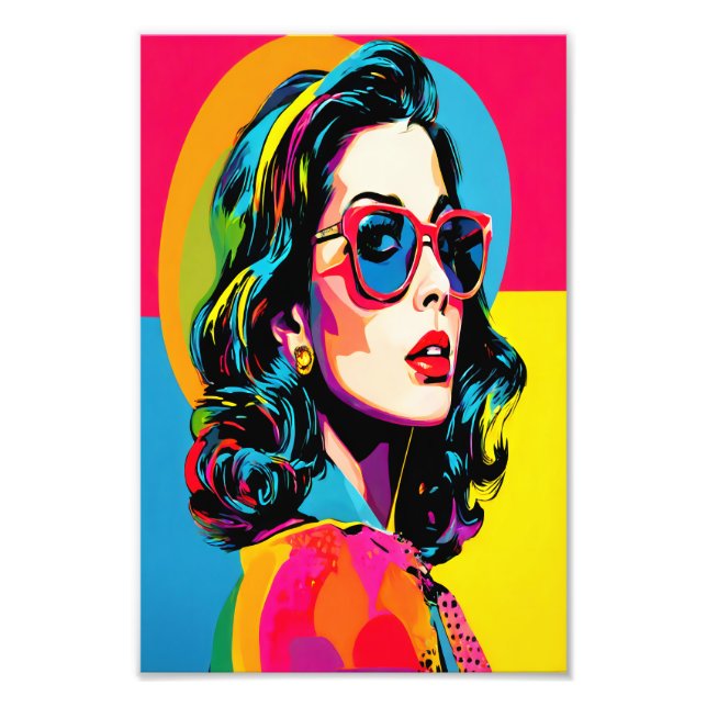 Lebhafter Pop Kunst Die Retro-Kulisse Fotodruck (Vorne)
