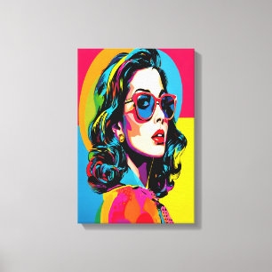Lebhafter Pop Kunst Die Retro-Kulisse Leinwand