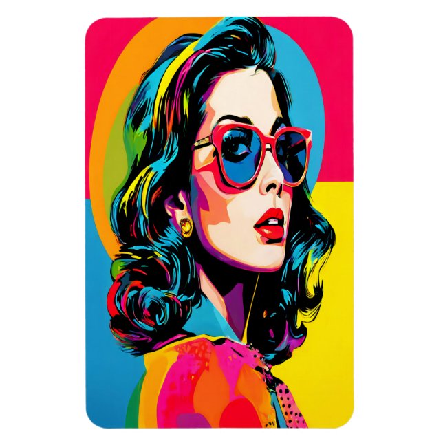 Lebhafter Pop Kunst Die Retro-Kulisse Magnet (Vertikal)