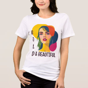 Lebhafter Pop Kunst Frau Tri-Blend Shirt