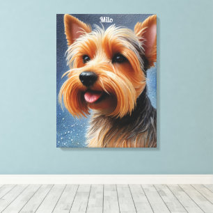 Lebhafter Pop Pointillism Yorkshire Terrier Art Leinwanddruck