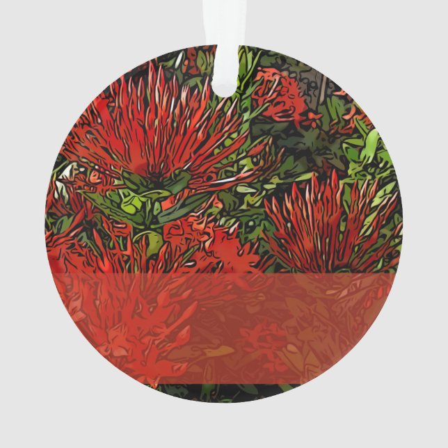 Lebhafter Red Orange Firebush Ornament (Rückseite)