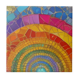 Lebhafter Regenbogen Arch Farbenfrohe Mosaikkunst Fliese