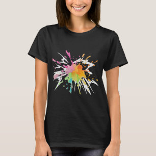 Lebhafter Regenbogen-Paint-Splash T-Shirt