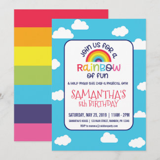 Lebhafter Regenbogen zum Geburtstag Einladung