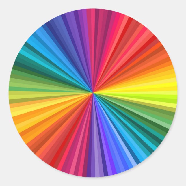 Lebhafter Regenbogenfarbener wirbelnder Wendungswi Runder Aufkleber (Vorderseite)