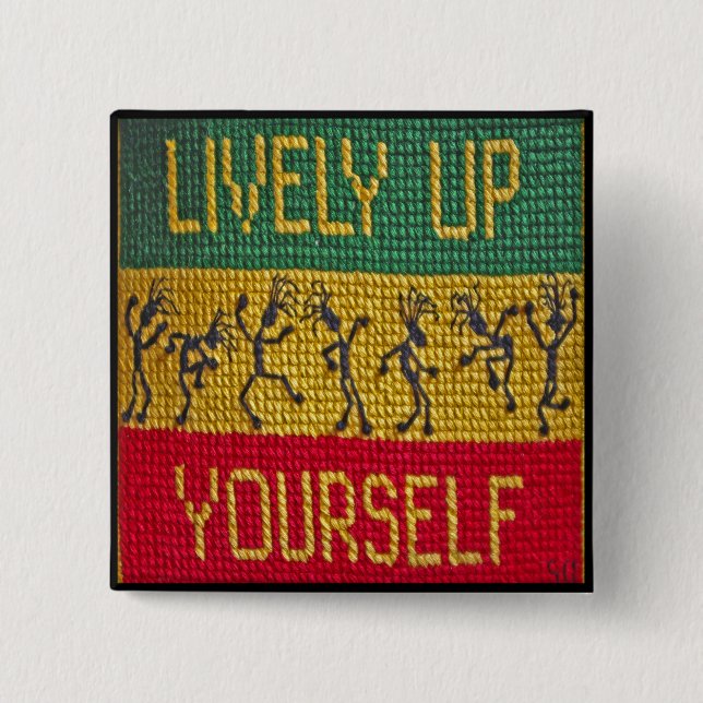 lebhafter Reggaetanzknopf Button (Vorderseite)