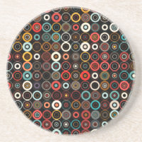 Lebhafter Retro-Circle-Untersetzer - Boho Chic Des