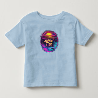 Lebhafter Retro "Summer Time" Sonnenuntergang T -  Kleinkind T-shirt