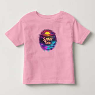 Lebhafter Retro "Summer Time" Sonnenuntergang T -  Kleinkind T-shirt